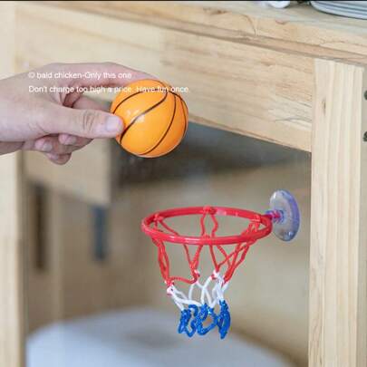 Juego de baloncesto pequeño para niños, pelota elástica de goma sólida para muñeca coordinada, juego de mesa de tiro para ejercicio