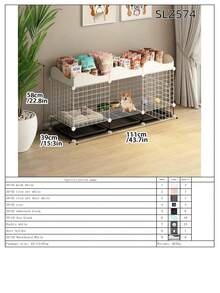 Indoor Dog Cage With Separate Litter Box For Small/Medium Dogs, Corgi & Teddy Pet Dog Kennel Fence - Multicolor - View 29