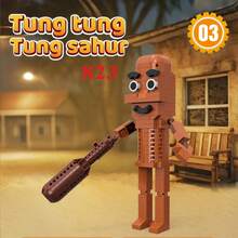 Tungtungtun Sahur, Bloques de construcción de madera Shanhaijing de IA, Bombardiro Crocodilo, Shimpanzinni Bananini, Regalo de Navidad, Decoración de fiesta de Navidad - Multicolor - Ver 14