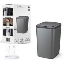 Smart Trash Can 16L Capacity Automatic With Sensor On The Lid For Living Room Kitchen Office - 灰色 - 查看 5