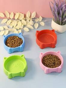 Tazón de plástico con diseño de cara de gato de 4 colores para perros pequeños - Multicolor - Ver 5