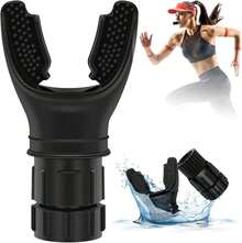 Portable Breathing Trainer With Pure Silicone Adjustable Oxy-Fit Breathe Trainer, Adjustable Muscle Trainer With Soft Silicone For Strengthen Breathing Exercise, Easy To Clean And Use - màu đen - Xem 2