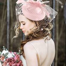 Ibeauti Fascinator Hats With Screentouch Lace Gloves Set Women Tea Party Cocktail Wedding Derby Headwear Short Gloves - 01 粉紅色手套 - 查看 4