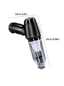 2000mAh/7.4V 手持式吸尘器，干湿两用，吸力强劲，适用于汽车、家居、办公室和宠物清洁，配备多种吸嘴/迷你拖把，ABS材质 - 黑色+1個濾芯 - 查看 6