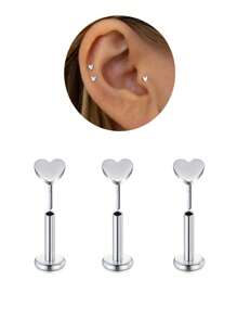 Threadless Flat Back Earring Stud Hypoallergenic Stainless Steel Push Pin Flower Cartilage Earring Helix Tragus Conch Nose Piercing Jewelry For Women - Multicolor - View 24