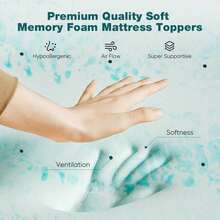 Sweetcrispy Foam Mattress Topper 2 Inch Thick Gel Infused Cooling Toppers Bed Pad, CertiPUR US Certified, Ventilated And Breathable Sleeper Sofa - 藍白色 - 查看 4