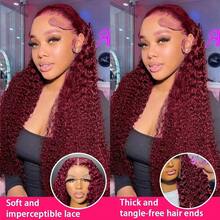 8-14Inch Deep Wave Bob Ginger Orange Lace Front Wigs Bob Human Hair Wig 14 Inch Orange13x4 Deep Wave Lace Frontal Bob Wigs Human Hair Pre Plucked 350# Colored Bob Wigs For Women Halloween Season - S99J - View 7