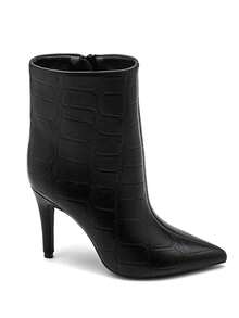 Bottines à talon aiguille effet croco: الأناقة المعاصرة والميزات المؤكدة - أسود 2530A - مشاهدة 3