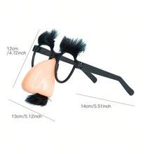 1pc Halloween Black Glasses With Eyelashes, Nose And Beard, Funny Cosplay Decor Suitable For Halloween Christmas Party Decoration For Both Women And Men Adult - 黑色 - 查看 6