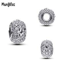 Manyilus Manyilus 1 Stück Sterling Silber Anhänger Perle Clip, Stern Mond funkelnde Diamanten Herz Charm Serie. Geeignet für Armbänder, Halsketten und Armreifen, es ist ein ausgezeichnetes Schmuckgeschenk für Freunde, Familie und Damen - ideal als Geburtstagsgeschenk, Muttertagsgeschenk und Freundschaftstagsgeschenk.