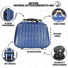 Set De Maletas De Mano Más Dos Neceseres - Azul - Ver 5