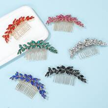1pc Luxurious Bridal Wedding Hair Comb - Elegant Silver Alloy With Crystal Rhinestones For Holiday Party