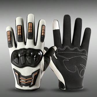 1 par professionella herrhandskar för motorcykel, halkfria och slitstarka handflator, hårt skalskydd på handryggen, effektivt förhindrande av handskador, känslig pekskärm, unisex långfingrade vandringshandskar för fritidsaktiviteter, flerfärgade alternativ, tvättbara