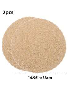 Round Woven Placemats 15 Inch Set Of 4 Bohemian Woven Washable Kitchen Table Placemats For Family Gatherings, Wedding Parties