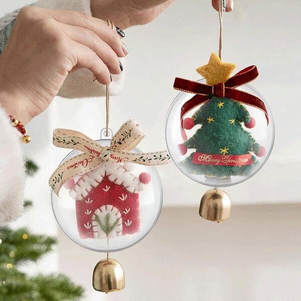 Set Of 5 Decorative Baubles, 7cm Clear Acrylic Balls, Christmas Tree Filler Ornaments, Transparent DIY Fillable Baubles, Suitable For Festive Celebrations, Wedding Receptions, Christmas Eve, Retail Displays And Home Decor.