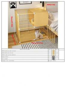 2-Tier Enclosed Cat Cage, Sturdy Indoor Cat House With Large Space For Kittens - Multicolor - View 21