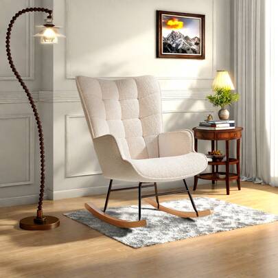 Luxuriöser Schaukelstuhl, bequem und entspannend, Samt, geeignet für Wohnzimmer, Büro und andere Wohnräume, 92*75*68cm, verschiedene Farben erhältlich