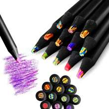 Creative Multi-Color Painting Pencils. Black Pencil Body + Vibrant Pencil Tips, One Stroke Draws Colorful Hues, Essential For Drawing & Journaling! - Multicolor - View 2