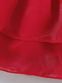 Baby Girl 0-2 Years Old Burgundy 1st Birthday Party Dress, Newborn Baby Shower Dress - Burgundy - View 4