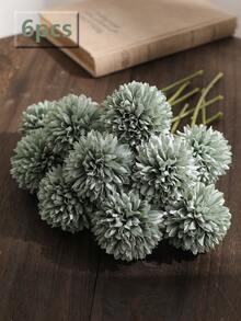 6 朵人造菊花，适用于家居装饰、圣诞节装饰、万圣节装饰、客厅卧室装饰、人造植物、房间、书桌、花园装饰，是派对和节日的理想礼物 - 彩色 - 查看 22