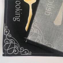 4Pcs Waterproof Text Printed Wood Grain Pattern Linen Table Mats, Modern Style Printed Fabric Kitchen Cup Coasters, Heat Resistant Linen Western Table Mat, Suitable For Home, Hotels, Restaurants, Festive Occasions, Party Dining Table Decoration - Black - View 5
