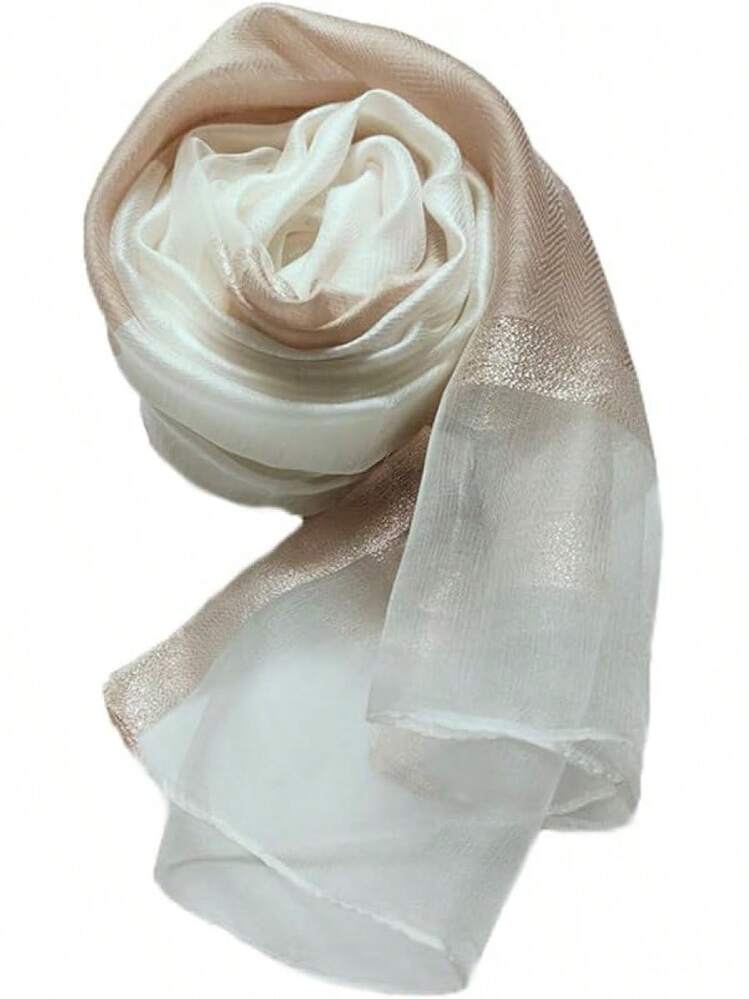 Womens Scarves Lightweight Silk Scarf Shawls And Wraps For Evening Dresses Summer Beach Wedding Shawl Giftshalloween - 新米色 - 查看 1