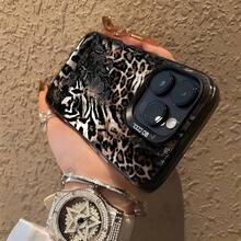 Funda para teléfono con estampado de leopardo y serpiente. Compatible con phone 16, 15, 14, 13, 12, 11, Pro, X, XS, Plus, S22/23/24 Ultra/FE+. - Multicolor - Ver 2