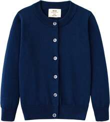 Girls' Cardigans Sweater Cotton Button Solid Long Sleeve Knit Sweaters