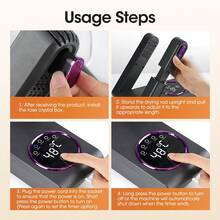 Hailicare Essiccatore per scarpe con 4 elementi riscaldanti PTC, temperatura costante a 48°C, 4 timer, sterilizzazione UV, pieghevole e telescopico