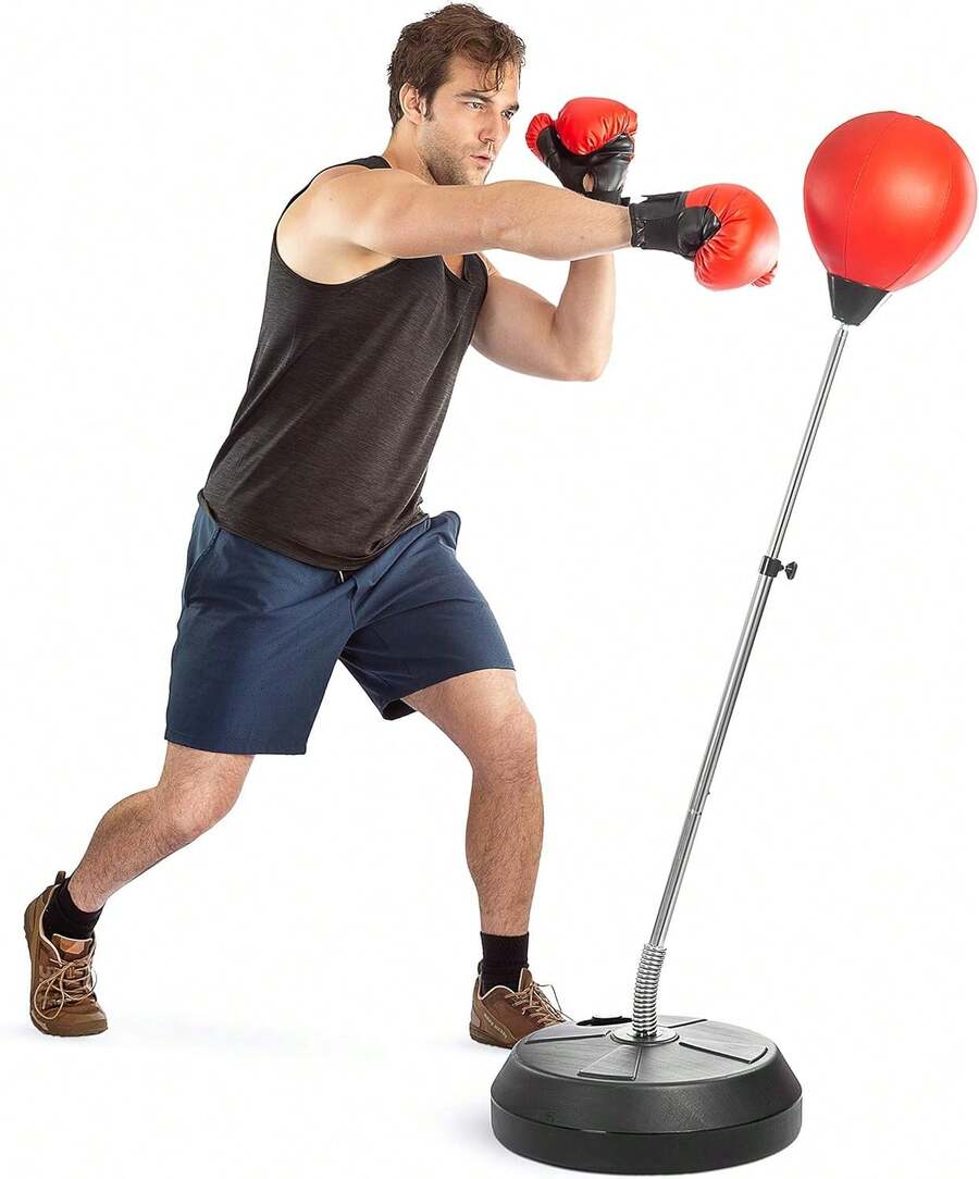 Punching Bag With Stand, Boxing Bag For Teens & Adults - Height Adjustable - Speed Bag For Training, Boxing Equipment, Stress Relief & Fitness - Pro - View 1