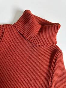 Cacharrel Feminina Tricot Blusa de Frio Gola Alta Manga Longa Básica Clássica Tricô Moda Outono/Inverno