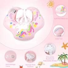 Infant Pool Float With Sun Canopy Inflatable Baby Swimming Floatie With Sponge Bottom Support Water Toys Swim Trainer For Age Of 3-72 Months. New Upgraded Baby Swimming Float Is Designed To Help Babies Learn Kick And Swim In A Horizontal Position (Instead Of Vertical), Removable Canopy Has Mesh Sides