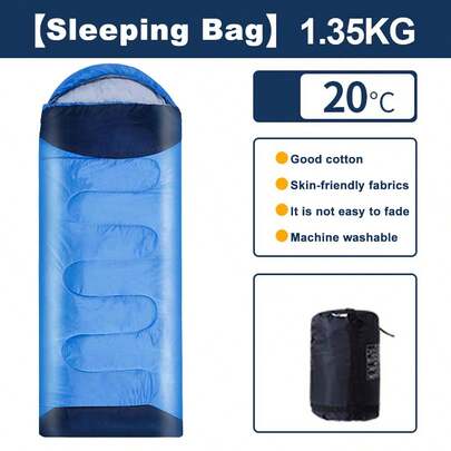 Single Sleeping Bag Waterproof Outdoor Camping Hiking Envelope Zip Bags 3 Season