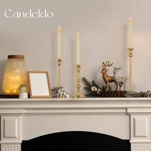 Candlestick Candle Holders Gold: Tall Taper Candles Stick Holder Wedding Decor Set Of 10 Dinning Table Centerpiece Vintage Metal Candle Stand - 金色 - 查看 6