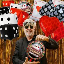 Casino Dice & Playing Cards Balloons Decorations, Casino Theme Birthday Party Decorations, Poker Party Decorations, Casino Night Las Vegas Theme Party Decorations