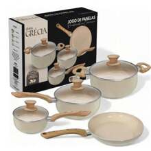 Non-Stick Ceramic Cookware Set With Glass Top 4pcs