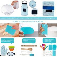 Juego de cocina para niños, Juego de delantal de cocina para niños, Juego de herramientas de horneado y accesorios para pasteles para niños que incluye batidor, rodillo (los patrones y colores pueden variar) Cocina para niños, Juguetes de cocina, Rodillo, Cocina para niños, Horneado para niños, Rodillo, Cocina - Multicolor - Ver 5