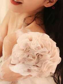 4 件去角质丝瓜络海绵、4 件蕾丝超级去角质家用水疗沐浴丝瓜络海绵、蓬松网状刷、面部和身体沐浴水疗泡芙磨砂球、泡沫丰富的泡泡网沐浴丝瓜络、沐浴花球、沐浴海绵网球球、浴室配件、家居用品、学生用品、返校用品、学生宿舍用品 - 彩色 - 查看 3