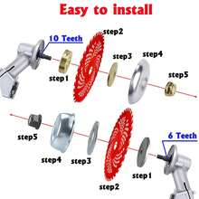 9" X 36T Teeth Carbide Tipped Blades And 10" X 3Teeth Carbon Steel Brush Cutter  Eater Blades, Brush Cutter Blade With Universal Adapter Kit For Brush Cutter  Stihl - 預設 - 查看 7