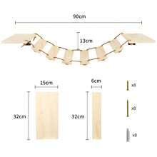 Wooden Cat Bridge, Cat Climbing Wall, For DIY Catwalk, Cat Hammock And Cat Wall For Most Kittens, Medium And Large Cats, 32.5 * 15.5 * 85 Cm - 原木色 - 查看 6