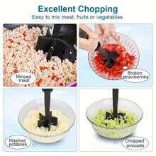 Heat Resistant Meat Masher For Hamburger Meat, Ground Beef Masher, Plastic Hamburger Chopper Utensil, Ground Meat Chopper, Non Stick Mix Chopper For Mix Chop, Potato Masher Tool, Kitchen Tools, Kitchen Stuff, Meat Chopper