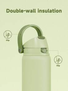 Meoky 32oz Vacuum Insulated Water Bottle with 2-in-1 Straw and Spout Lid, Insulated Cup, Keep Cold 24H, Leak-Proof, Fits in Car Cup Holder, Stainless Steel Tumbler for Sports, Travel, and School - 淺綠 - 查看 5