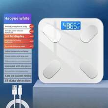 RAF Báscula electrónica de peso corporal recargable Bluetooth, batería de litio de 150mAh, báscula digital de peso corporal con pantalla LCD de vidrio templado, báscula electrónica de precisión para adultos, báscula de peso Bluetooth para salud corporal - Multicolor - Ver 5