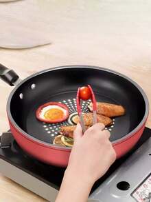 1 件 24 厘米不粘煎锅带盖，煎炒两用，适用于电磁炉和燃气灶 - 彩色 - 查看 3