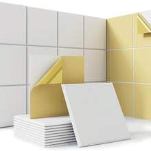 12/24pcs Acoustic Wall Panel Tiles Studio Sound Proofing Insulation Self Adhesive - 白色 - 查看 3