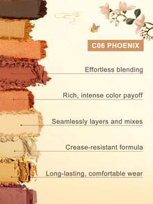 CATKIN Eyeshadow Palettes Sparkly Eyeshadow Matte And Glitter Makeup Matte Shimmer Highly Pigmented Makeup Palettes Eye Shadow 9 Colors Neutral Cosmetic Eye Shadows C06 Phoenix