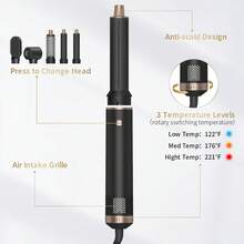 ATOPSKINS 五合一热风造型器/吹风机/直发器 - 可拆卸离子梳 | 蓬松造型，卷发棒/直发器 | 节日促销美发造型礼品 - 英規插(220-240V) - 查看 7