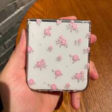 Pink Floral Pattern Clear Flip Phone Case Compatible With Samsung Galaxy Z Flip6 7 5 4 3 Z Fold 3 4 5 6 Ultra Thin Transparent Protective Cover Compatible With Motorola Razr 40 50/40 50 60 Ultra - ZDPC P17 - Xem 5