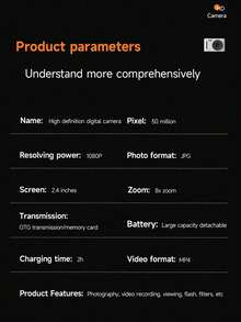 Campus Digital Camera For Teens With High Definition Front And Rear Dual Photography, Retro Card Travel Photography (No Card) - Camera - View 11