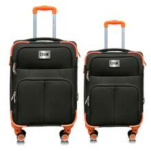 Set Of 2 Travel Suitcases, 20 And 18 Inches, With Rigid Wheels And A Lock. - 黑色 - 查看 1